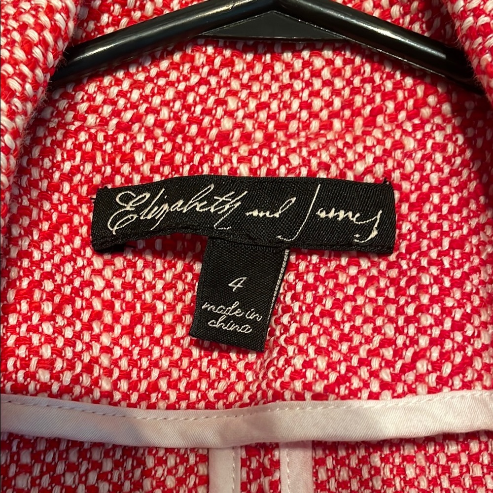 Elizabeth and James Red/White Textured Blazer Jacket - Picture 2 of 10